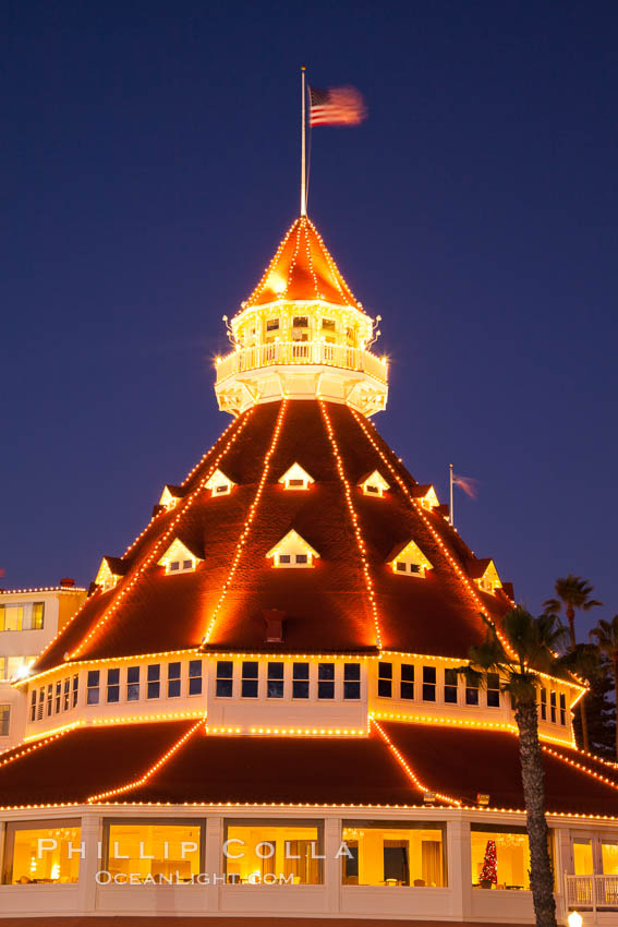 Hotel del Coronado holiday Christmas lights, San Diego, California
