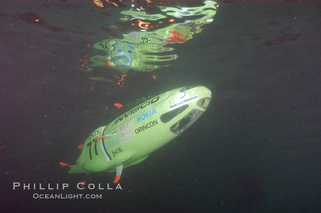 A human-powered submarine, designed, built and operated by University of California San Diego engineering students. Offshore Model Basin, Escondido, USA, natural history stock photograph, photo id 09782