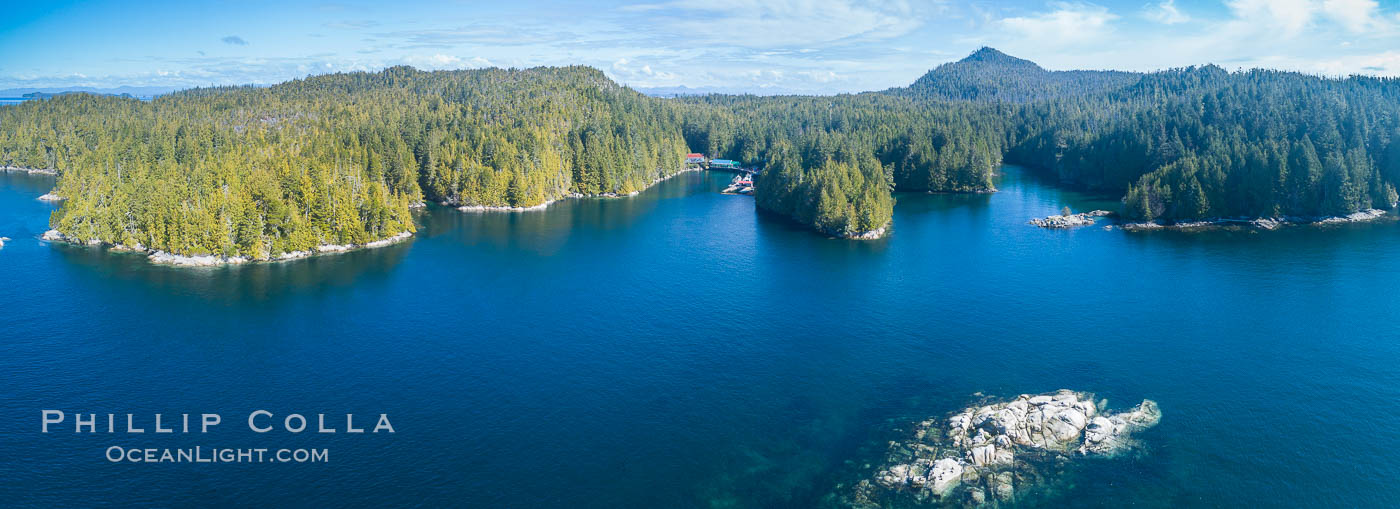 Hurst Island and Gods Pocket Provincial Park, aerial photo. Vancouver Island, British Columbia, Canada, natural history stock photograph, photo id 34486