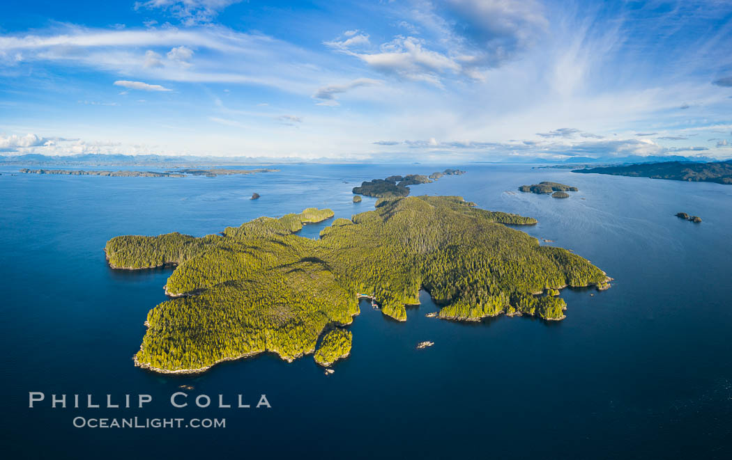 Hurst Island aerial photo. British Columbia, Canada, natural history stock photograph, photo id 35539