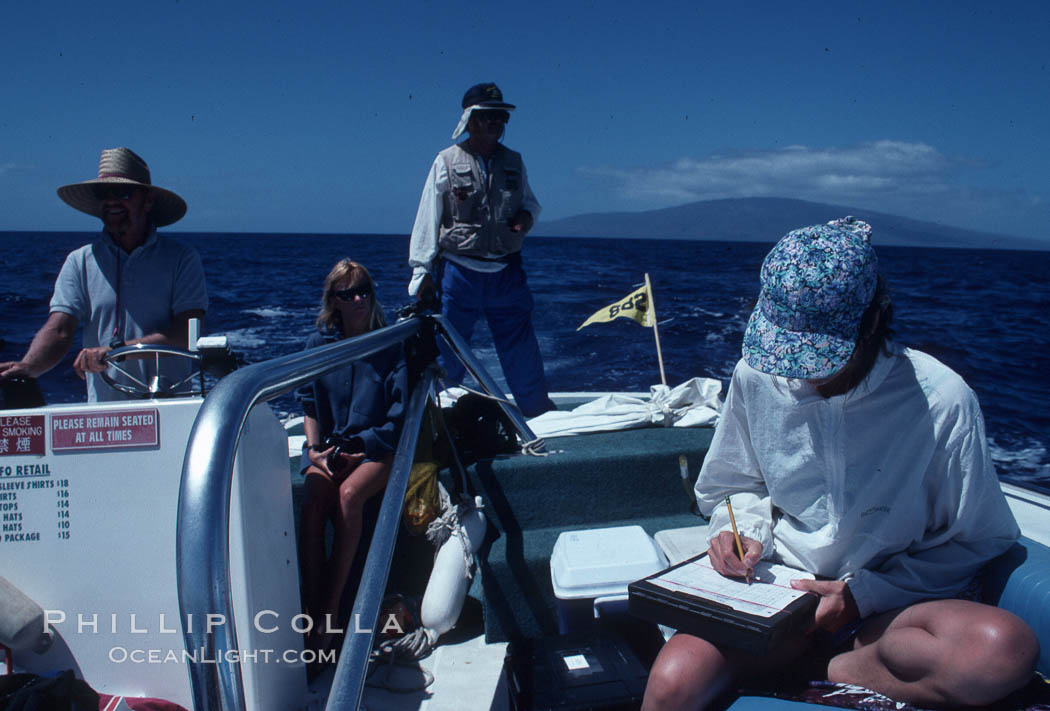 Hawaii Whale Research Foundation research staff. Maui, USA, natural history stock photograph, photo id 04538