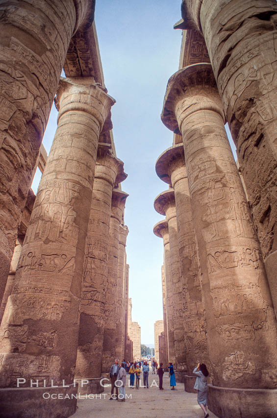 Hypostyle Hall of Columns, Karnak Temple complex. Luxor, Egypt, natural history stock photograph, photo id 18482