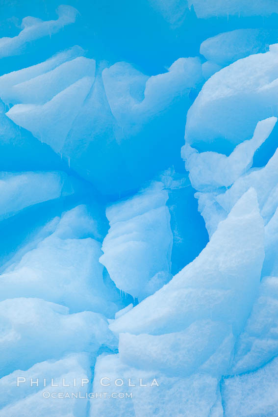 Iceberg detail.  Cracks and melt patterns.  Blue ice. Brown Bluff, Antarctic Peninsula, Antarctica, natural history stock photograph, photo id 24858