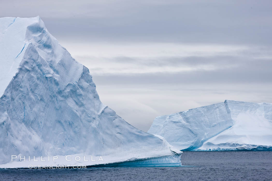 Icebergs. Paulet Island, Antarctic Peninsula, Antarctica, natural history stock photograph, photo id 24911