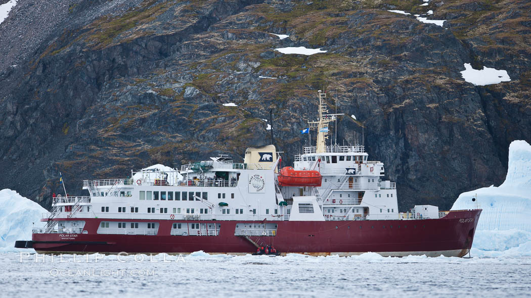 Icebreaker M/V Polar Star, anchored amid pack ice in Cierva Cove. Antarctic Peninsula, Antarctica, natural history stock photograph, photo id 25560