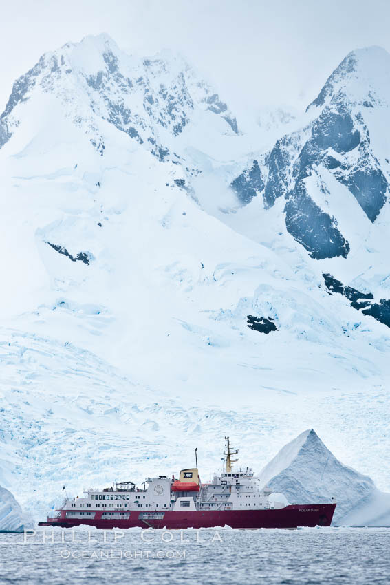 Icebreaker M/V Polar Star, at anchor, Cierva Cove. Antarctic Peninsula, Antarctica, natural history stock photograph, photo id 25517