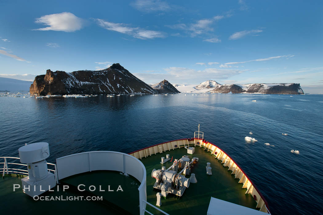 Icebreaker M/V Polar Star near Devil Island, sunrise. Antarctic Peninsula, Antarctica, natural history stock photograph, photo id 24884