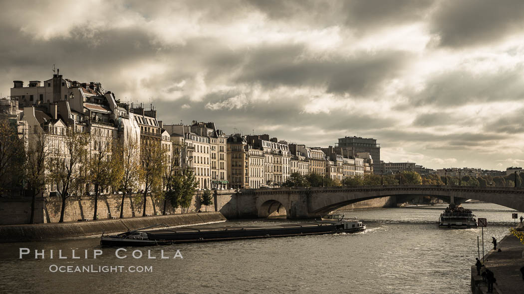 Ile Saint-Louis, is one of two natural islands in the Seine river, in Paris, France. The island is named after King Louis IX of France (Saint Louis). The island is connected to the rest of Paris by bridges to both banks of the river and by the Pont Saint Louis to the Ile de la Cite., natural history stock photograph, photo id 28145