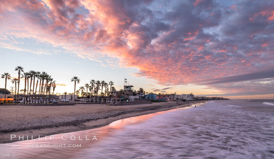 Imperial Beach at Dawn, surf breaking on the coast. California, USA, natural history stock photograph, photo id 37704