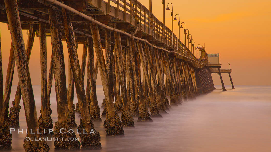 Imperial Beach pier at sunrise, California, USA, natural history stock photograph, photo id 27414
