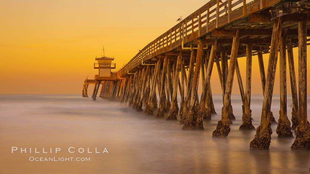 Imperial Beach pier at sunrise, California, USA, natural history stock photograph, photo id 27416