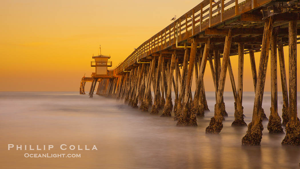 Imperial Beach pier at sunrise,, natural history stock photograph, photo id 27416