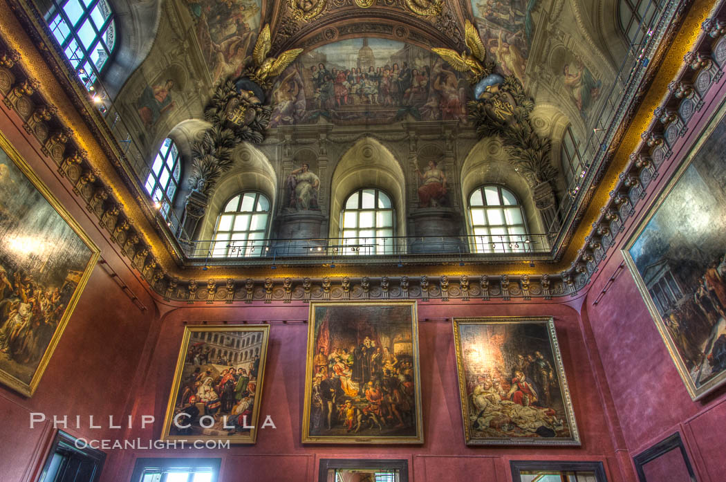 Inside the Louvre Museum, Paris. Musee du Louvre, France, natural history stock photograph, photo id 28223