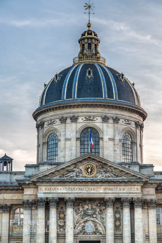 Institut de France. The Institut de France is a French learned society, grouping five academies, the most famous of which is the Academie francaise. Paris, natural history stock photograph, photo id 28241
