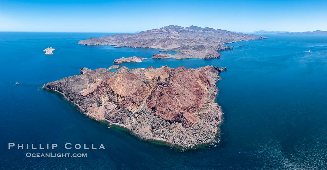 Isla Angel de la Guarda, Aerial Photo, Sea of Cortez, Mexico. Guardian Angel island is part of the Midriff Islands in Mexico's Sea of Cortez Isla Angel de la Guarda, Aerial Photo, Sea of Cortez, Mexico. Guardian Angel island is part of the Midriff Islands in Mexico's Sea of Cortez