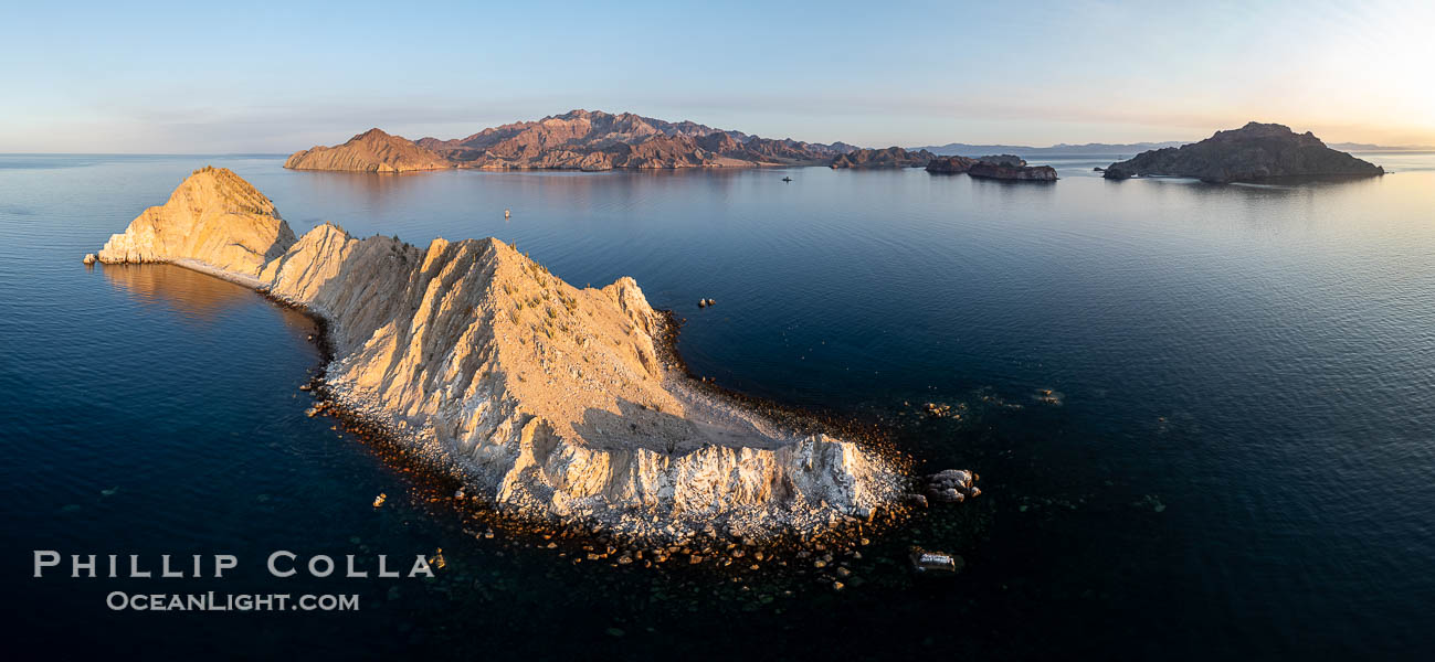 Isla Angel de la Guarda at Sunset, Aerial Photo, Sea of Cortez, Mexico. Guardian Angel island is part of the Midriff Islands in Mexico's Sea of Cortez Isla Angel de la Guarda at Sunset, Aerial Photo, Sea of Cortez, Mexico. Guardian Angel island is part of the Midriff Islands in Mexico's Sea of Cortez