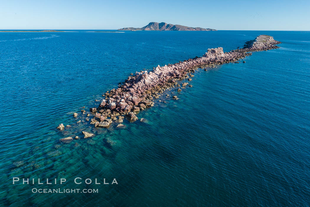 Isla Cayo, Aerial Photo, Sea of Cortez, Baja California. Mexico, natural history stock photograph, photo id 33742