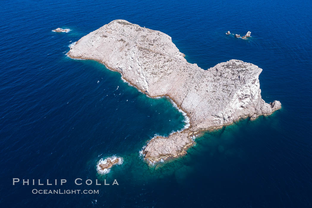 Isla Las Animas, aerial photo, Sea of Cortez. Baja California, Mexico, natural history stock photograph, photo id 33666