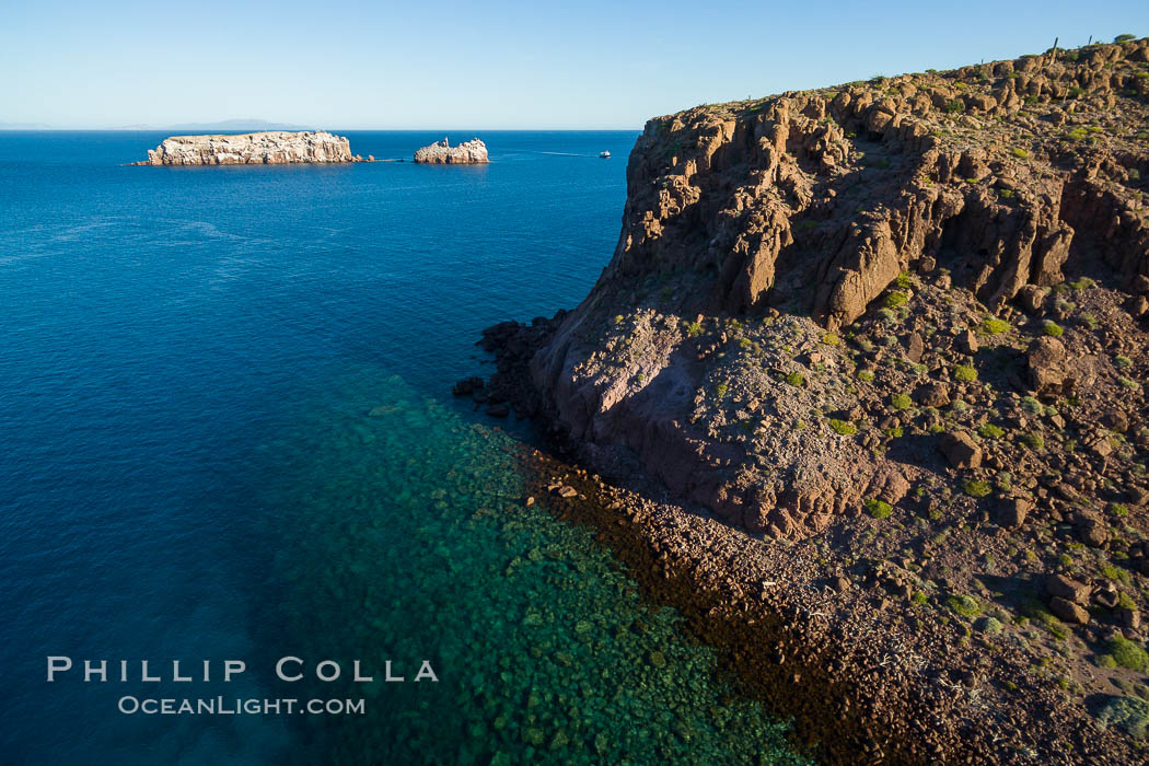 Isla Partida and Los Islotes, Aerial View. Baja California, Mexico, natural history stock photograph, photo id 32381