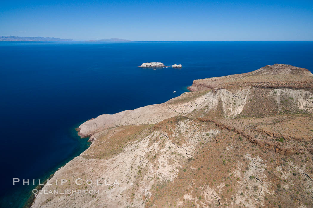 Isla Partida and Los Islotes, Aerial View. Baja California, Mexico, natural history stock photograph, photo id 32393