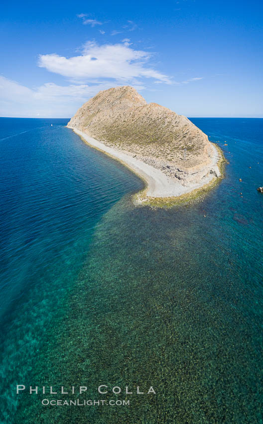 Isla San Diego, aerial photo, Sea of Cortez. Baja California, Mexico, natural history stock photograph, photo id 32431