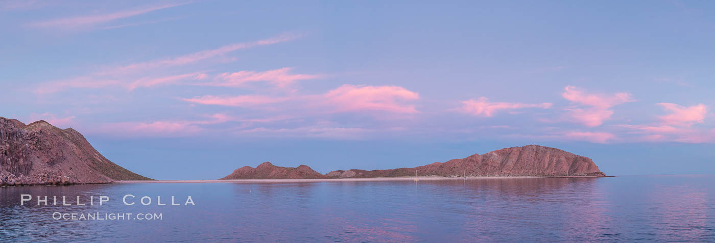 Isla San Francisquito, Sunset, Panorama. Baja California, Mexico, natural history stock photograph, photo id 32416