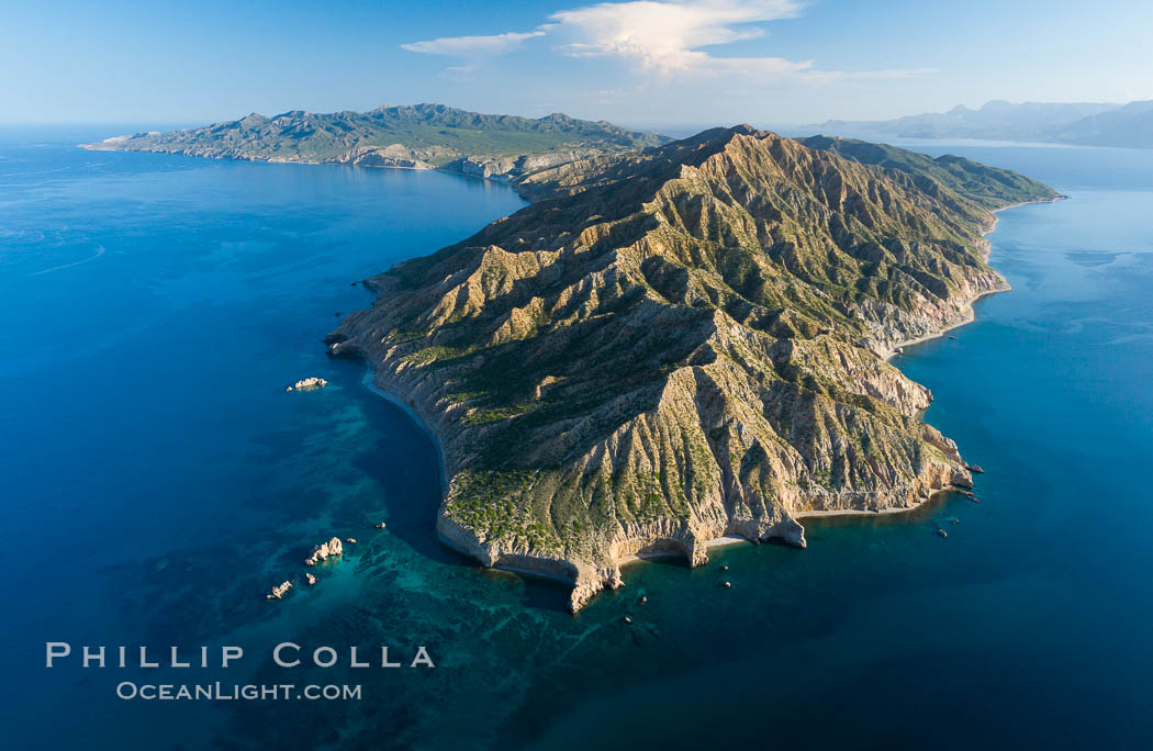 Isla San Jose, Aerial Photo, Sea of Cortez. Baja California, Mexico, natural history stock photograph, photo id 33507