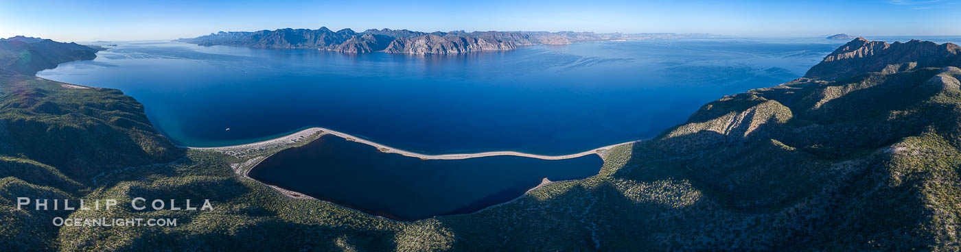 Isla San Jose looking toward Baja California, aerial photo, Sea of Cortez., natural history stock photograph, photo id 37356