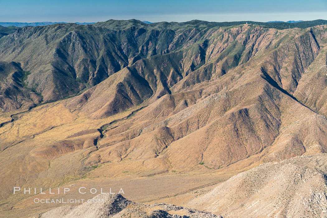 Jacumba Mountains and In-Ko-Pah Mountains, east of San Diego, showing erosion as the mountain ranges ends and meets desert habitat. California, USA, natural history stock photograph, photo id 27936