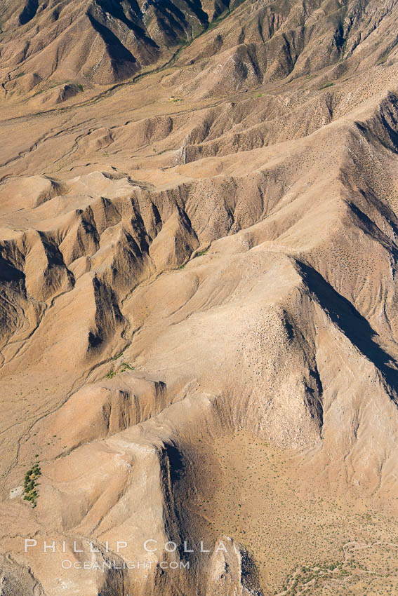 Jacumba Mountains and In-Ko-Pah Mountains, east of San Diego, showing erosion as the mountain ranges ends and meets desert habitat. California, USA, natural history stock photograph, photo id 27940