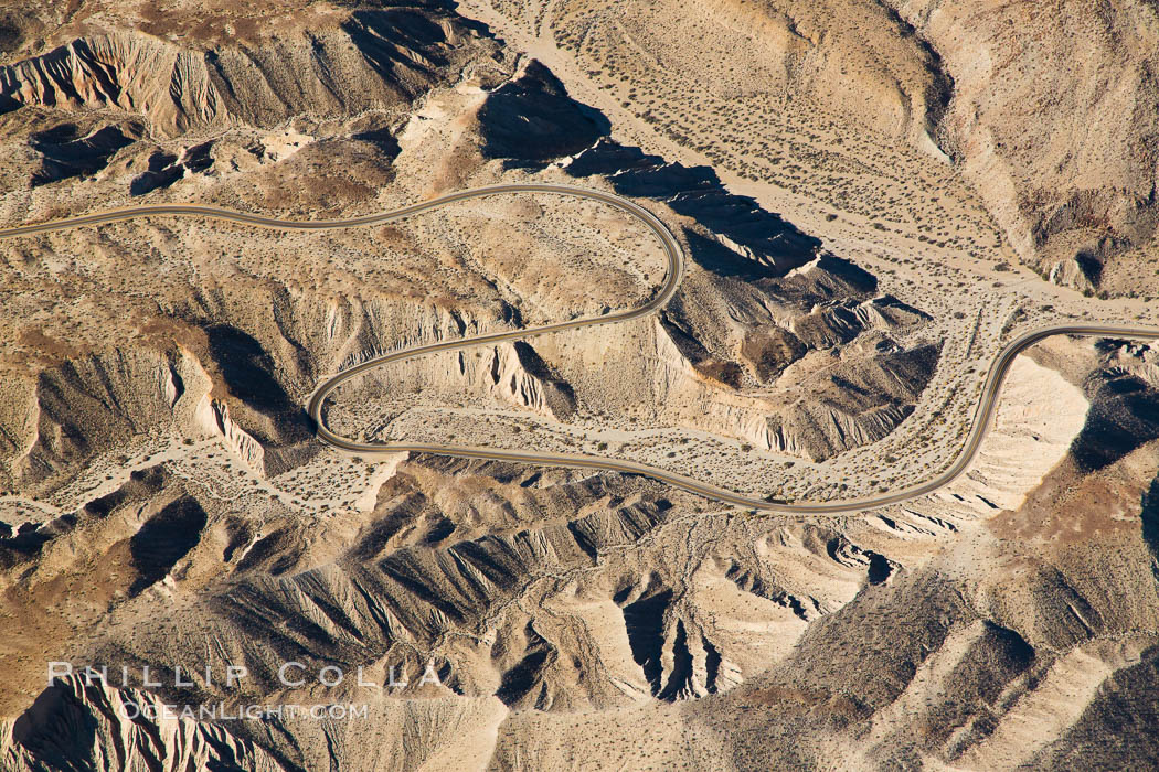 Jacumba Mountains and In-Ko-Pah Mountains, east of San Diego, showing erosion as the mountain ranges ends and meets desert habitat. California, USA, natural history stock photograph, photo id 27931