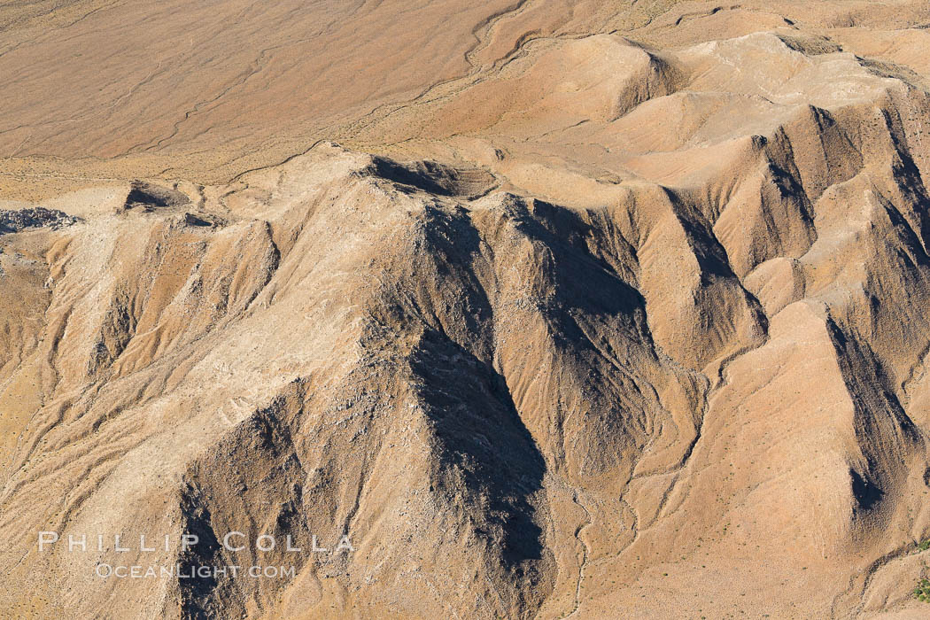 Jacumba Mountains and In-Ko-Pah Mountains, east of San Diego, showing erosion as the mountain ranges ends and meets desert habitat. California, USA, natural history stock photograph, photo id 27939
