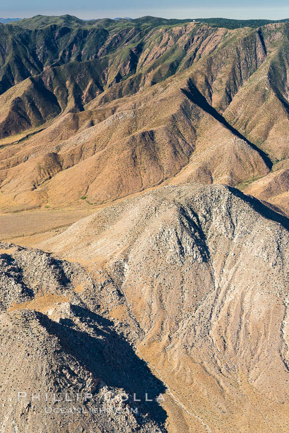 Jacumba Mountains and In-Ko-Pah Mountains, east of San Diego, showing erosion as the mountain ranges ends and meets desert habitat. California, USA, natural history stock photograph, photo id 27937