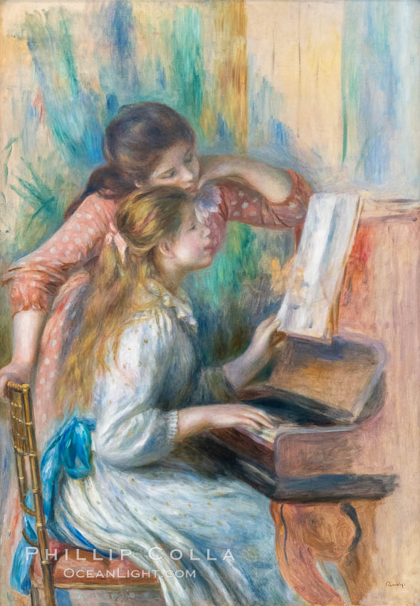 Jeunes filles au piano, Pierre-Auguste Renoir, Musee de l"Orangerie. Musee de lOrangerie, Paris, France, natural history stock photograph, photo id 35692