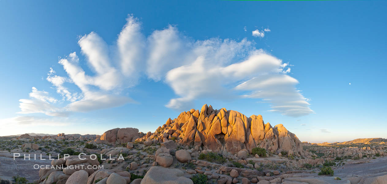 Sunset and boulders, Joshua Tree National Park.  Sunset lights the giant boulders and rock formations near Jumbo Rocks in Joshua Tree N.P. California, USA, natural history stock photograph, photo id 26751