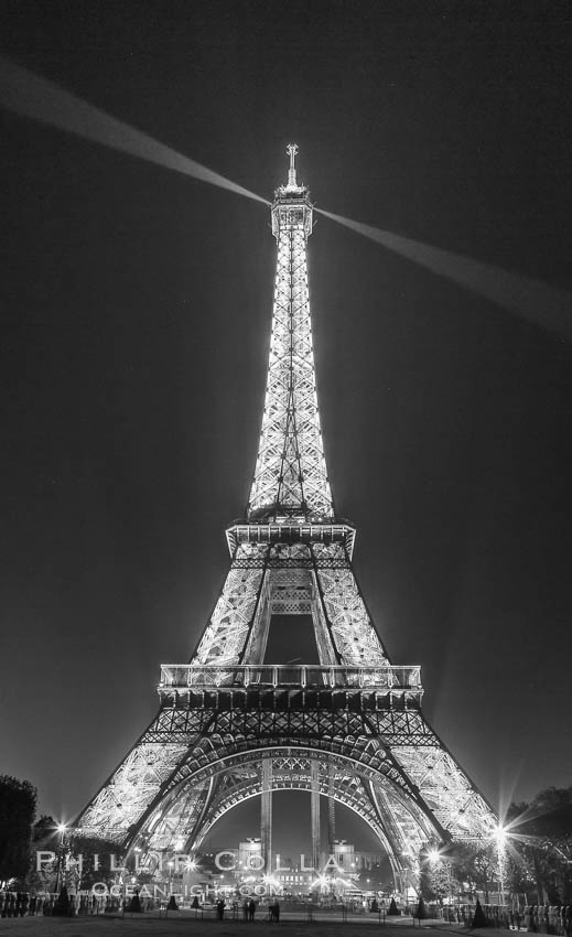 La Tour Eiffel. The Eiffel Tower is an iron lattice tower located on the Champ de Mars in Paris, named after the engineer Gustave Eiffel, who designed the tower in 1889 as the entrance arch to the 1889 World's Fair. The Eiffel tower is the tallest structure in Paris and the most-visited paid monument in the world. France, natural history stock photograph, photo id 28208