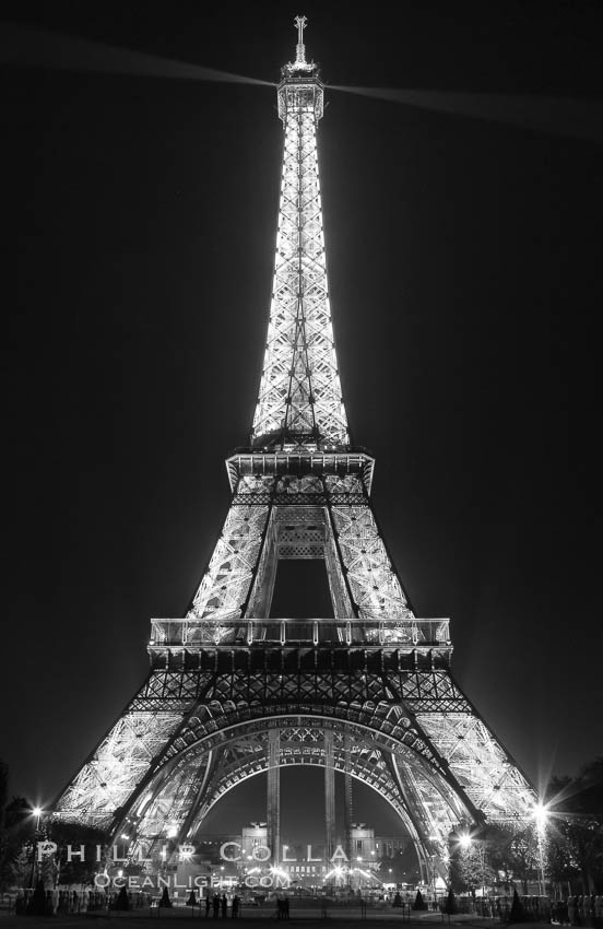 La Tour Eiffel. The Eiffel Tower is an iron lattice tower located on the Champ de Mars in Paris, named after the engineer Gustave Eiffel, who designed the tower in 1889 as the entrance arch to the 1889 World's Fair. The Eiffel tower is the tallest structure in Paris and the most-visited paid monument in the world. France, natural history stock photograph, photo id 28207