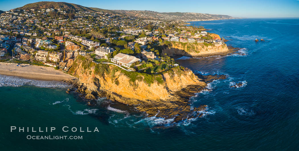 Laguna Beach Coastline, north of Crescent Point, Aerial Photo. California, USA, natural history stock photograph, photo id 38150