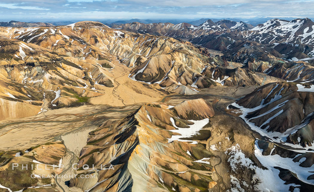 Landmannalaugar highlands region of Iceland, aerial view., natural history stock photograph, photo id 35738