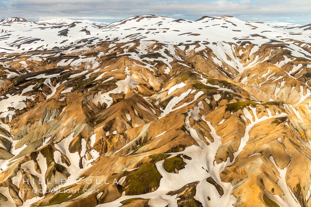 Landmannalaugar highlands region of Iceland, aerial view., natural history stock photograph, photo id 35742