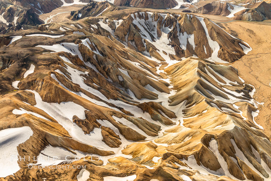 Landmannalaugar highlands region of Iceland, aerial view., natural history stock photograph, photo id 35766