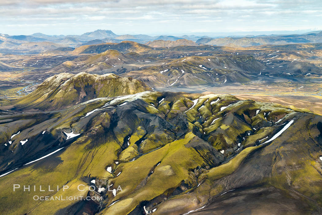 Landmannalaugar highlands region of Iceland, aerial view., natural history stock photograph, photo id 35764