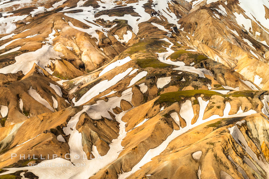 Landmannalaugar highlands region of Iceland, aerial view., natural history stock photograph, photo id 35768