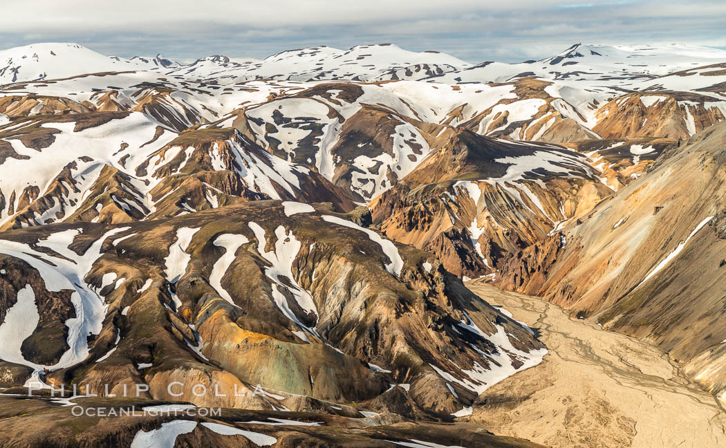 Landmannalaugar highlands region of Iceland, aerial view., natural history stock photograph, photo id 35772