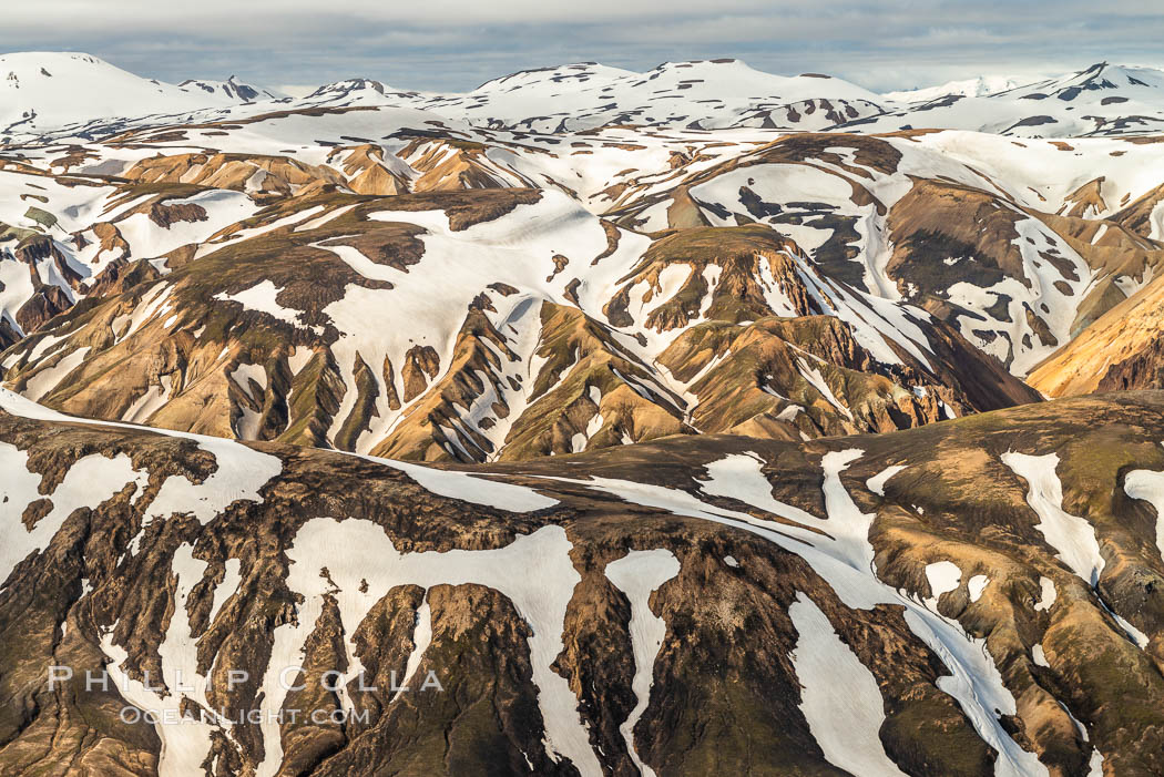 Landmannalaugar highlands region of Iceland, aerial view