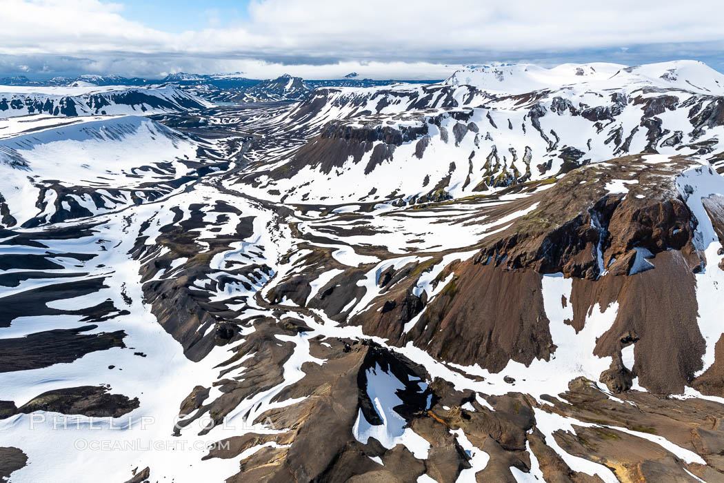 Landmannalaugar highlands region of Iceland, aerial view., natural history stock photograph, photo id 35763