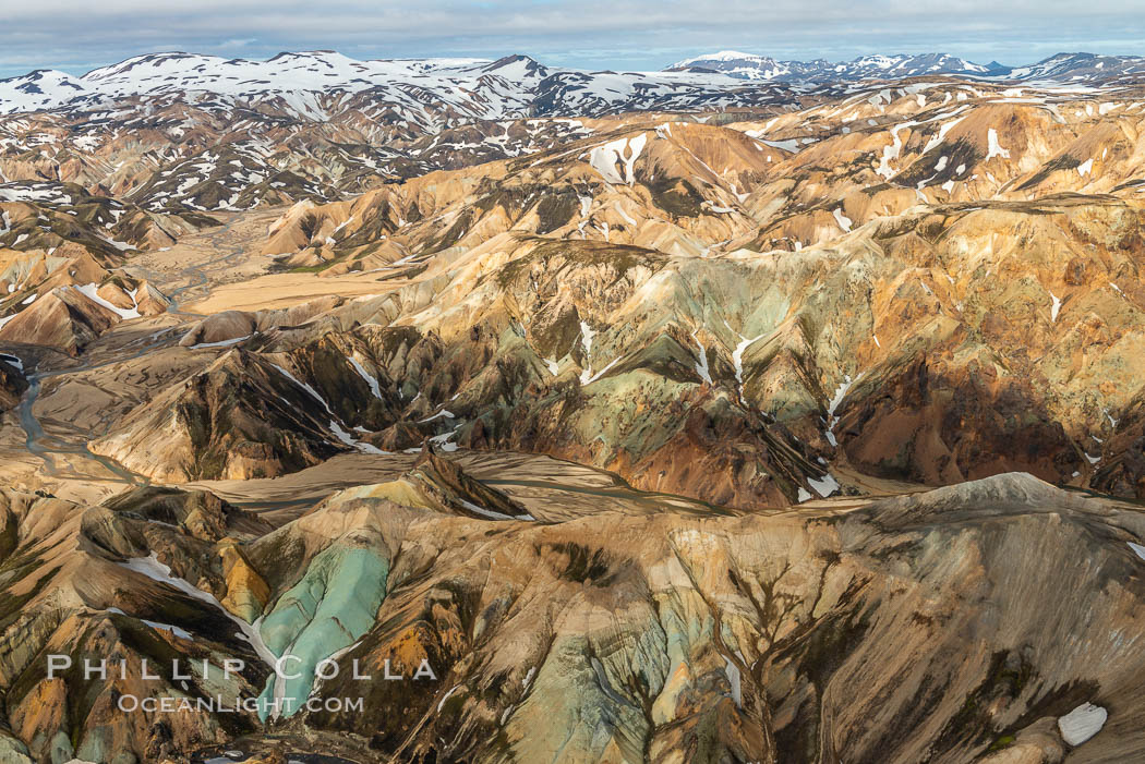 Landmannalaugar highlands region of Iceland, aerial view., natural history stock photograph, photo id 35771