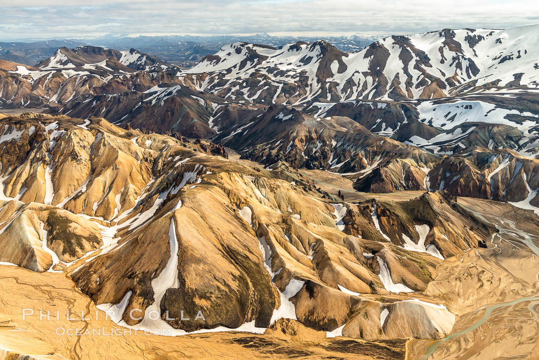 Landmannalaugar highlands region of Iceland, aerial view., natural history stock photograph, photo id 35741