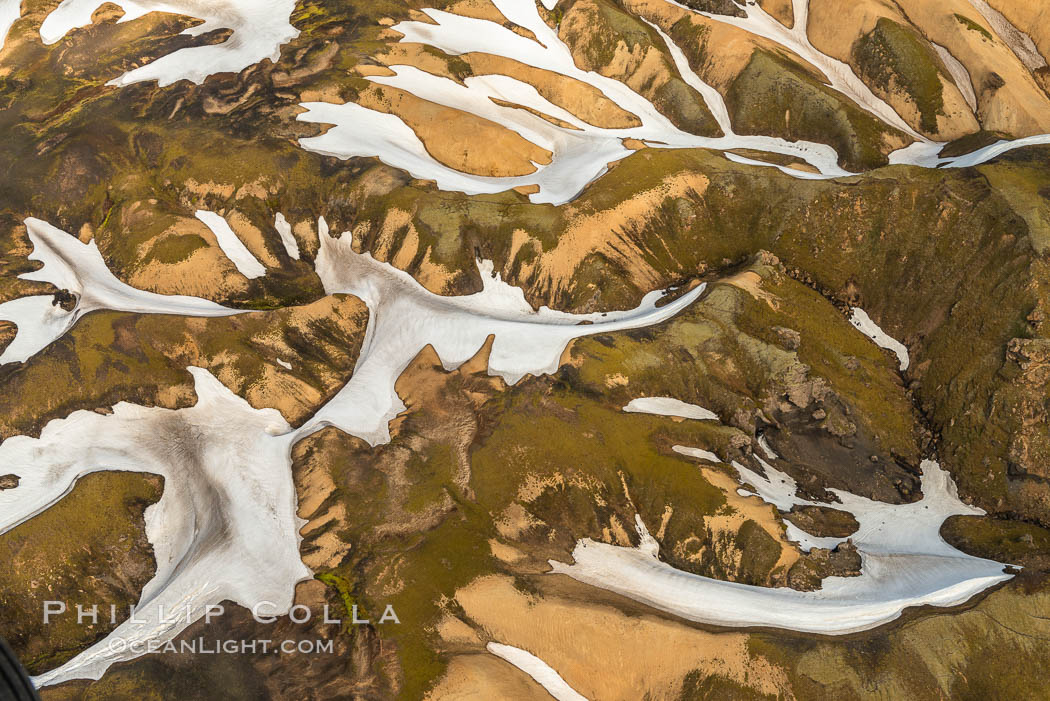 Landmannalaugar highlands region of Iceland, aerial view., natural history stock photograph, photo id 35769