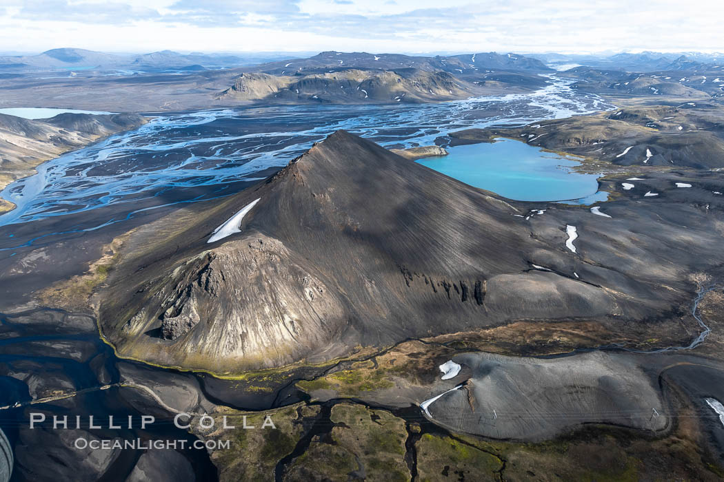 Langisjor Iceland, Aerial View., natural history stock photograph, photo id 35770